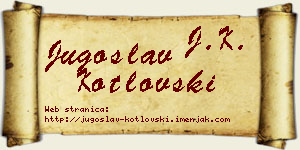 Jugoslav Kotlovski vizit kartica